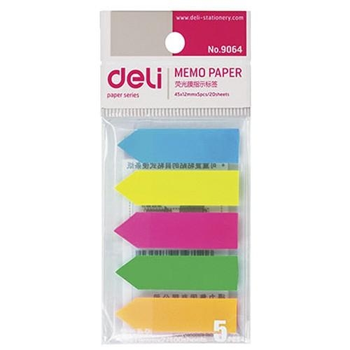 Giấy phân trang nilon Deli 5 màu Giấy phân trang nilon Deli 5 màu