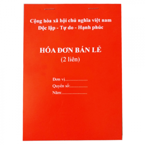 Hóa đơn bán lẻ 2 liên A4 mỏng