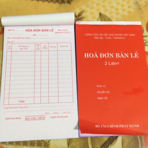 Hóa đơn bán lẻ 2 liên A5 dày